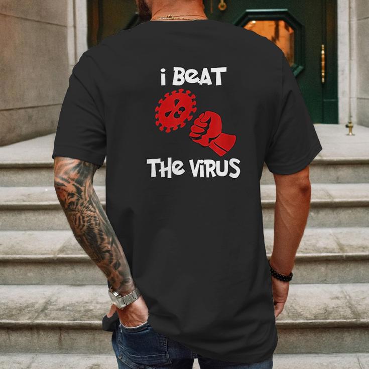 I Beat The Virus Mens Back Print T-shirt Gifts for Men