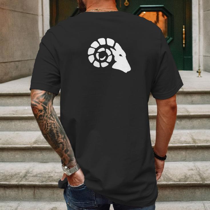 Bellwether Bighorn Sheep White Logo Mens Back Print T-shirt Gifts for Men