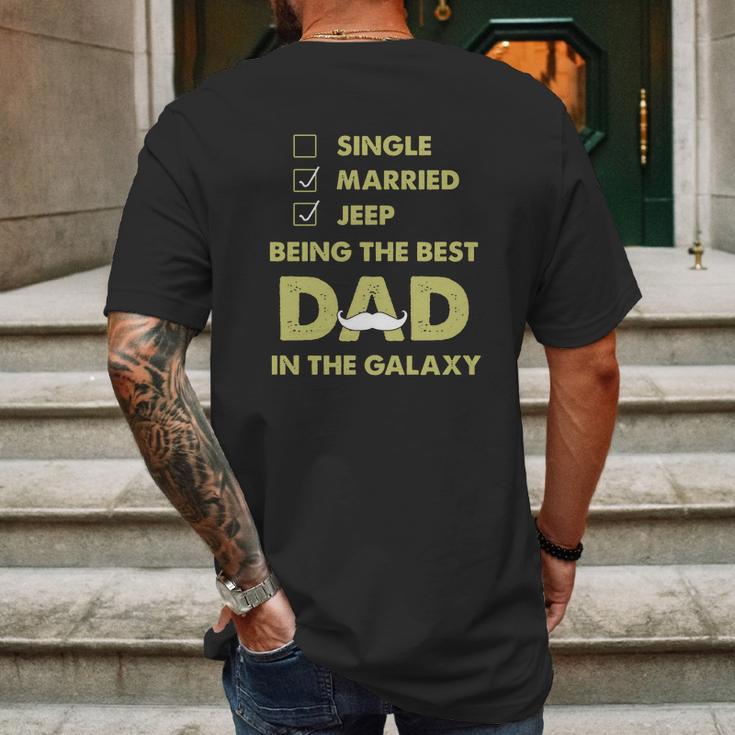 Being The Best Dad In The Galaxy Jeep Shirt Mens Back Print T-shirt Gifts for Men