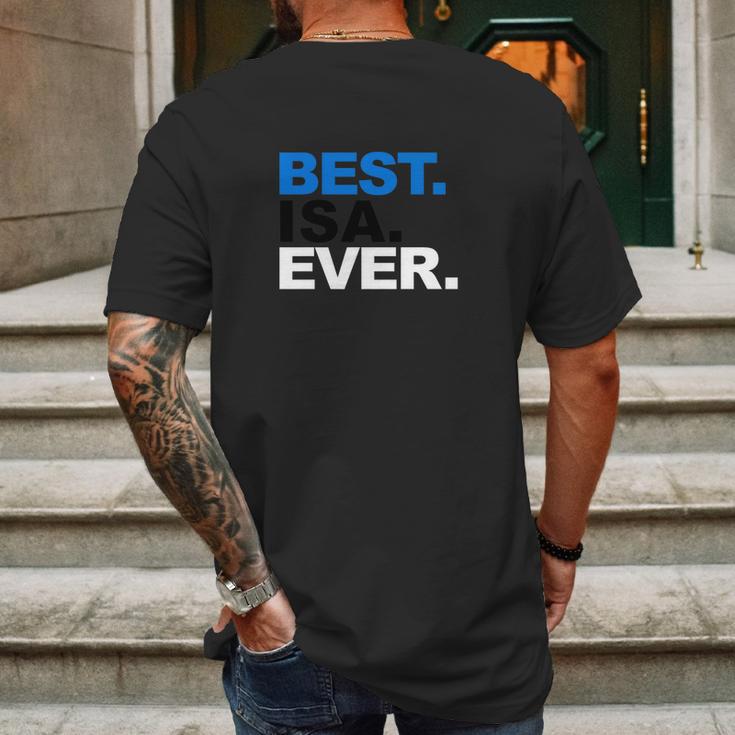 Mens Best Isa Ever Shirt Proud Estonian Dad Fathers Day Gifts Mens Back Print T-shirt Gifts for Men