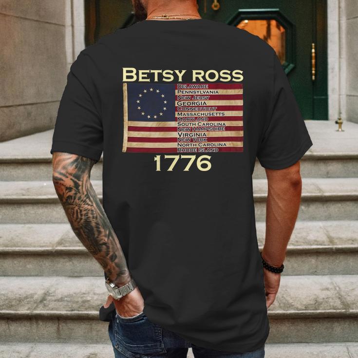 Betty Ross Original Colonies Flag Mens Back Print T-shirt Gifts for Men