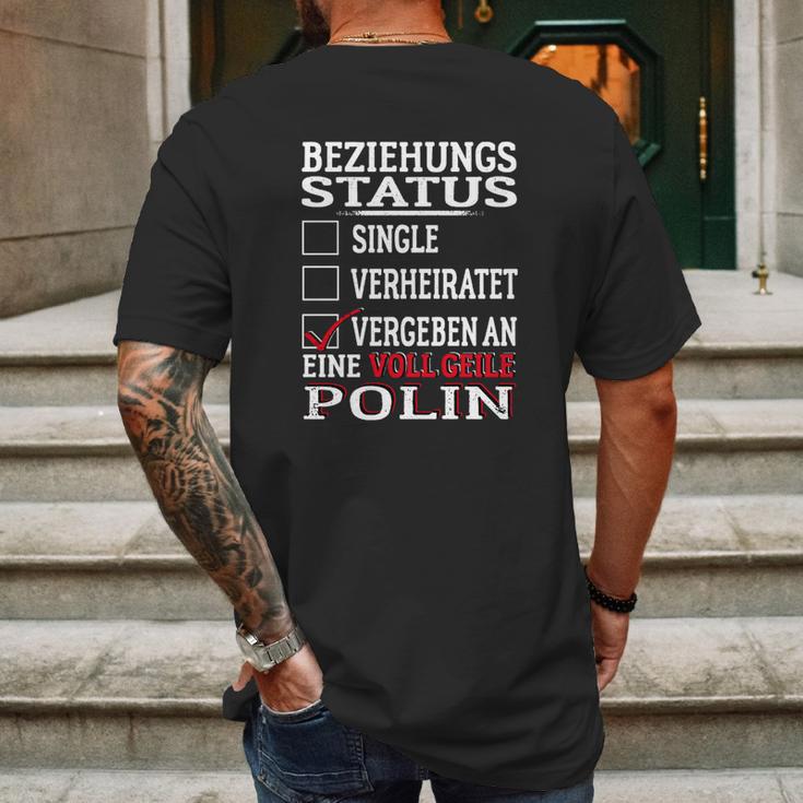 Beziehungs Status Polin Mens Back Print T-shirt Gifts for Men