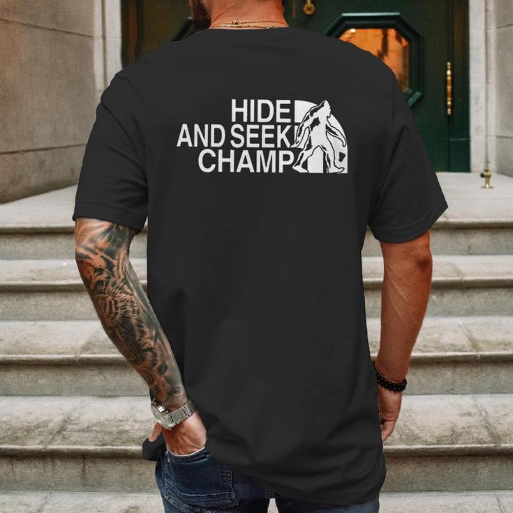 Big Foot Hide And Seek Champ Mens Back Print T-shirt Gifts for Men