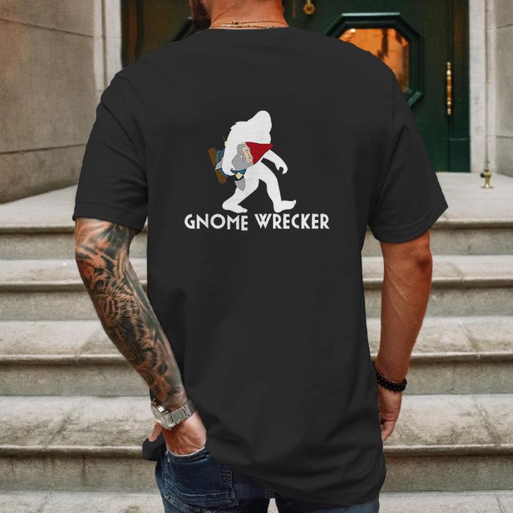 Bigfoot Gnome Wrecker Funny Cute Sasquatch Gift Mens Back Print T-shirt Gifts for Men