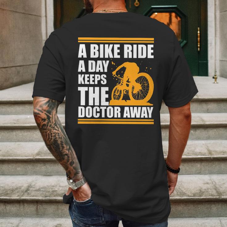 A Bike Ride A Day Keeps The Doctor Away Mens Back Print T-shirt Gifts for Men