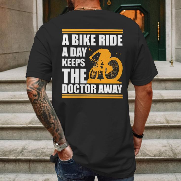 A Bike Ride A Day Keeps The Doctor Away Mens Back Print T-shirt Gifts for Men