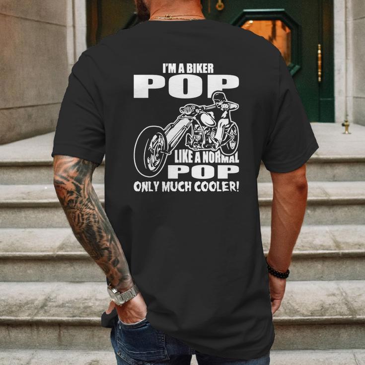 Im A Biker Pop Like A Normal Pop Only Much Cooler Mens Back Print T-shirt Gifts for Men