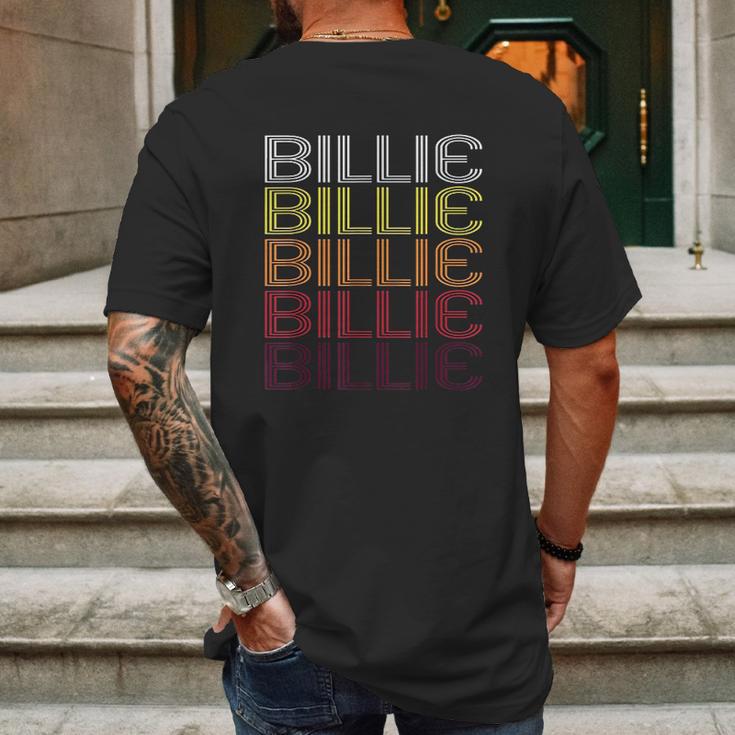 Billie Retro Wordmark Pattern Vintage Style Mens Back Print T-shirt Gifts for Men