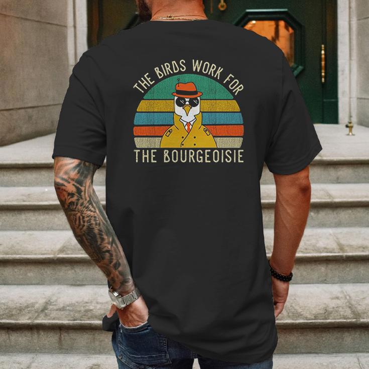 The Birds Work For The Bourgeoisie Vintage Mens Back Print T-shirt Gifts for Men