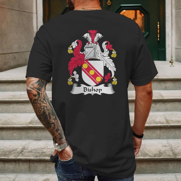 Bishop Family Crest Mens Back Print T-shirt Gifts for Men