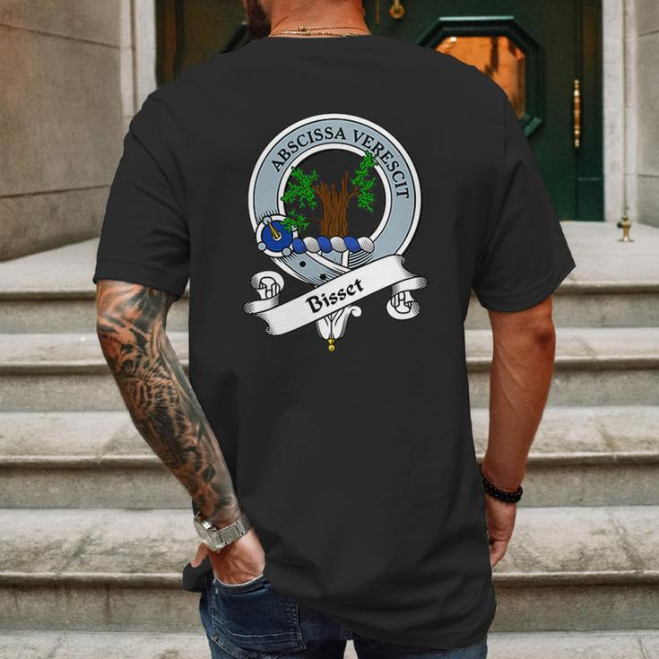 Bisset Clan Badge Scottish Clan Badges Mens Back Print T-shirt Gifts for Men