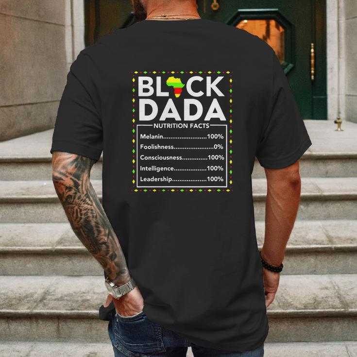 Black Dada Nutritional Facts King Dad Juneteenth 1865 Mens Back Print T-shirt Gifts for Men