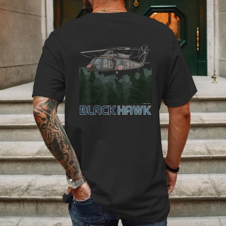 Black Hawk Helicopter Military Armed Forces Novelty Mens Back Print T-shirt Gifts for Men