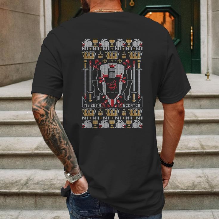 Black Knight Holy Grail Legs Off Funny British Comedy Mens Back Print T-shirt Gifts for Men