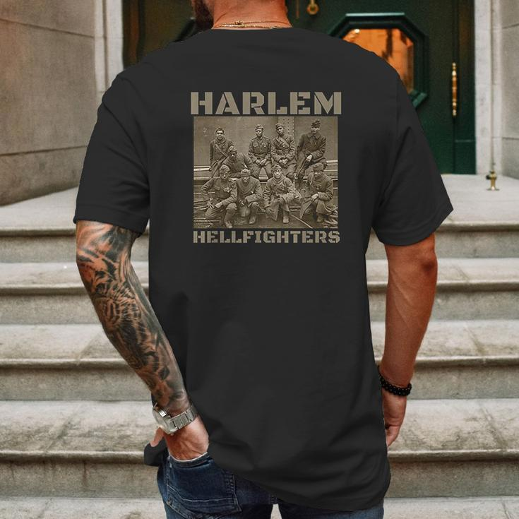 Black Military History Usa Black History Harlem Hellfighters Mens Back Print T-shirt Gifts for Men