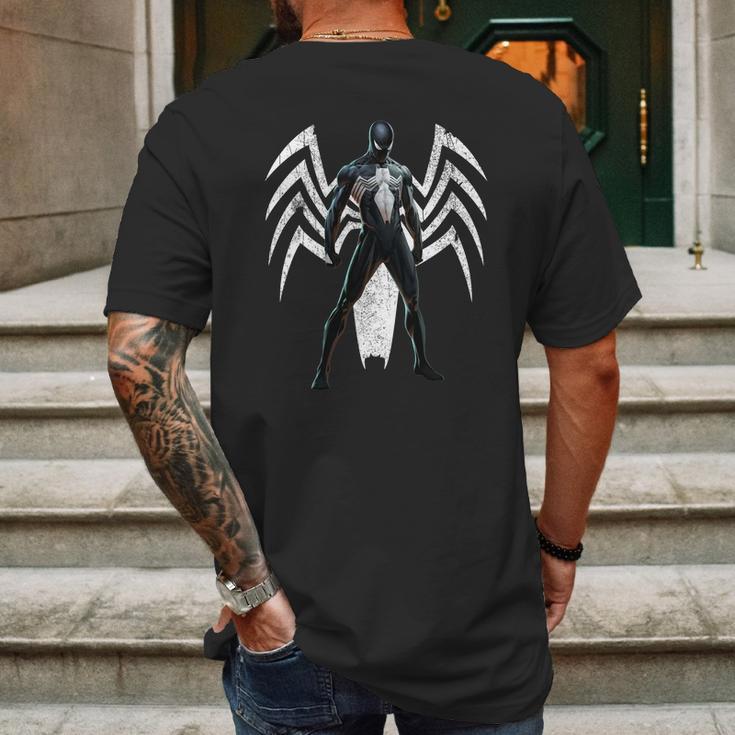 Black Suit Spiderman Mens Back Print T-shirt Gifts for Men