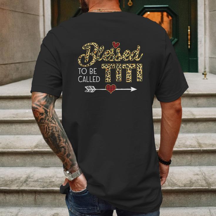 Blessed To Be Called Titi Leopart Mens Back Print T-shirt Gifts for Men