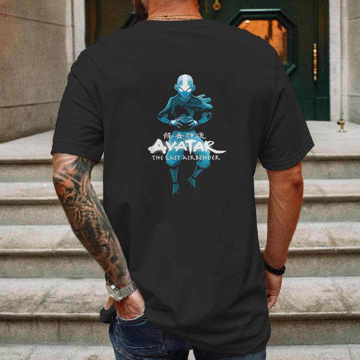 Blue Monochromatic Aang The Last Airbender Mens Back Print T-shirt Gifts for Men