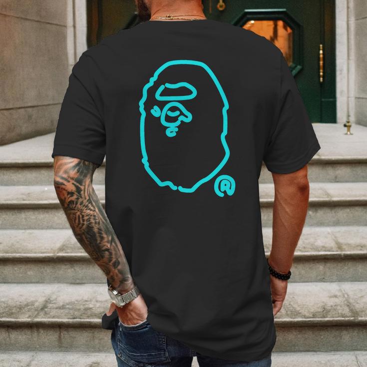 Blue Neon Bape Mens Back Print T-shirt Gifts for Men