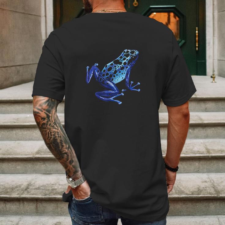 Blue Poison Dart Frog Colorful Design Nature Lover Mens Back Print T-shirt Gifts for Men