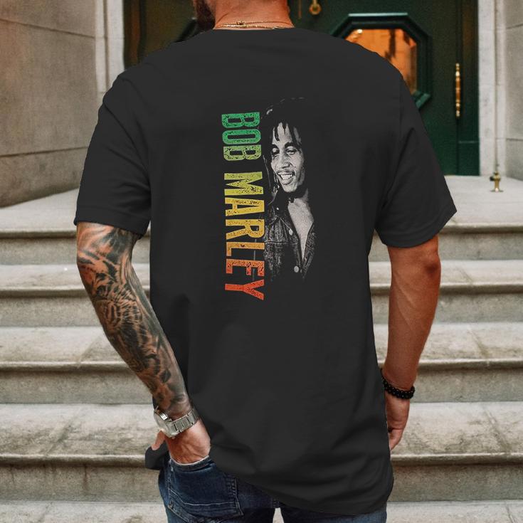 Bob Marley Marley Smile Gardient Mens Back Print T-shirt Gifts for Men