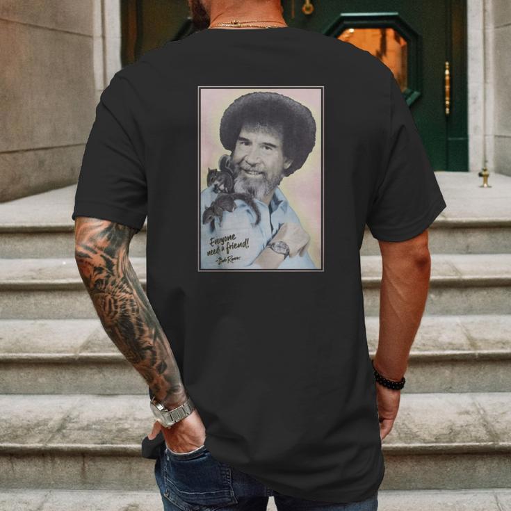 Bob Ross Squirrel Tee Mens Back Print T-shirt Gifts for Men