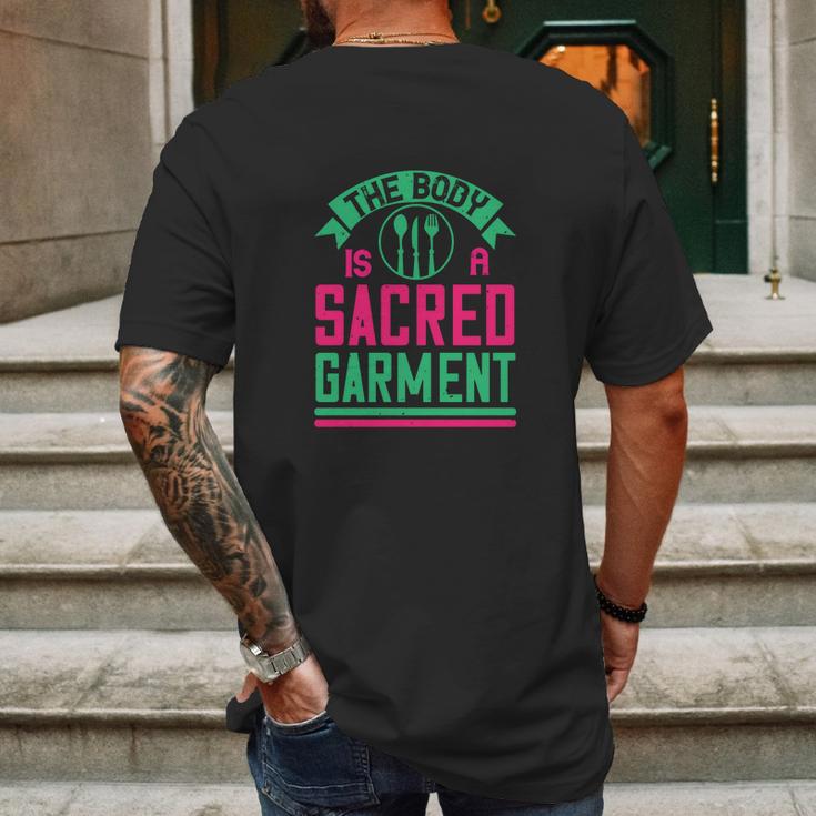 The Body Is A Sacred Garment Mens Back Print T-shirt Gifts for Men