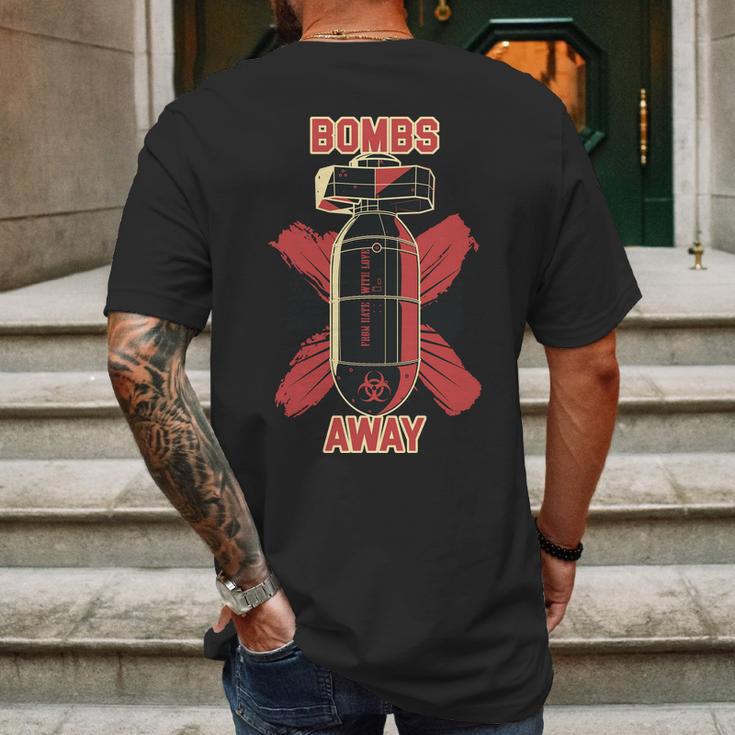 Bombs Away Trash Polka Mens Back Print T-shirt Gifts for Men