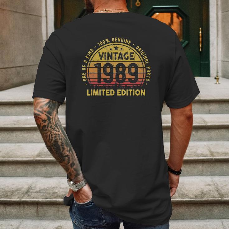 Born In 1989 Vintage 32Nd Birthday Gift Turning 32 Years Old Mens Back Print T-shirt Gifts for Men