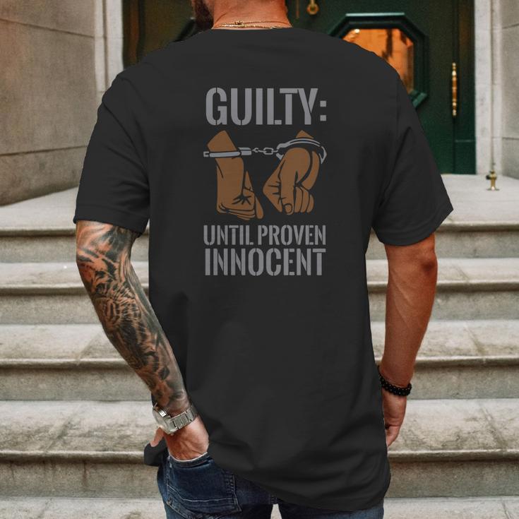 Boss Playa Guilty Until Proven InnocentMens Back Print T-shirt Gifts for Men