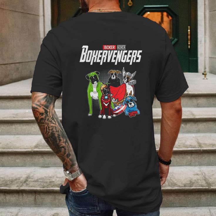 Boxervengers Funny Dog Boxer Mens Back Print T-shirt Gifts for Men