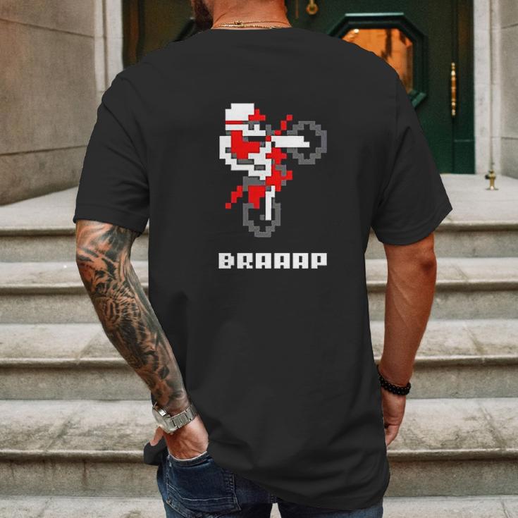 Braaap Dirt Bike Retro 8 Bit Video Game Gamer Full Mens Back Print T-shirt Gifts for Men