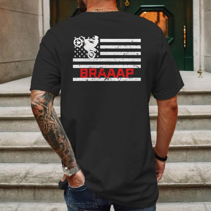 Braaap Vintage Usa American Flag Dirt Bike Mens Back Print T-shirt Gifts for Men