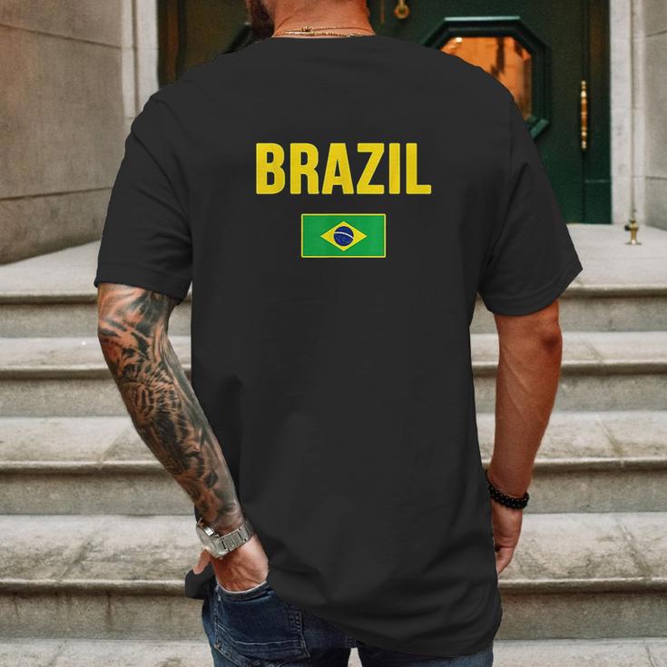 Brasil Brazilian Flag Brazil Souvenir Gift Camiseta Mens Back Print T-shirt Gifts for Men