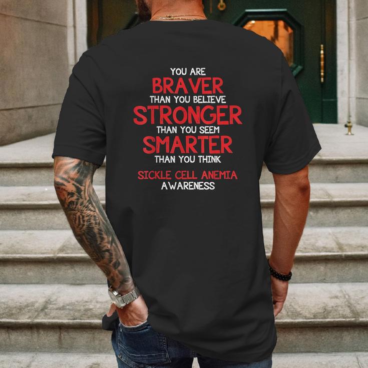 You Are Braver Sickle Cell Anemia Awareness Shirt Mens Back Print T-shirt Gifts for Men