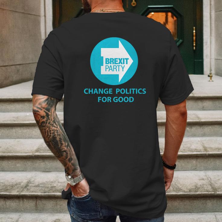 Brexit Party Britain Change Politics For Good Logo Mens Back Print T-shirt Gifts for Men