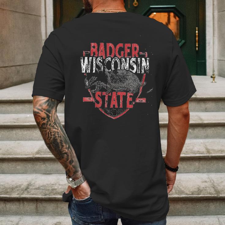 Brisco Brands Wisconsin Badger State Mens Back Print T-shirt Gifts for Men