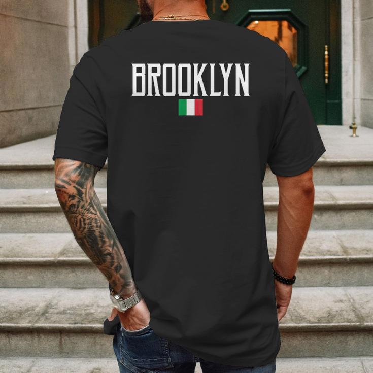 Brooklyn Italian Flag Vintage White Mens Back Print T-shirt Gifts for Men