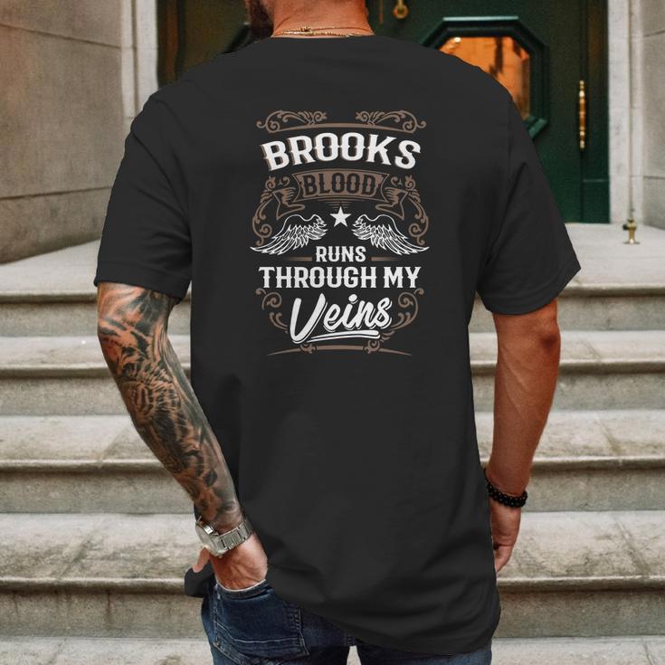 Brooks Blood Runs Through My Veins Legend Name GiftsShirt Mens Back Print T-shirt Gifts for Men