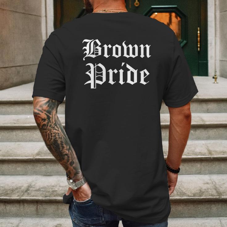 Brown Pride Old English Mens Back Print T-shirt Gifts for Men