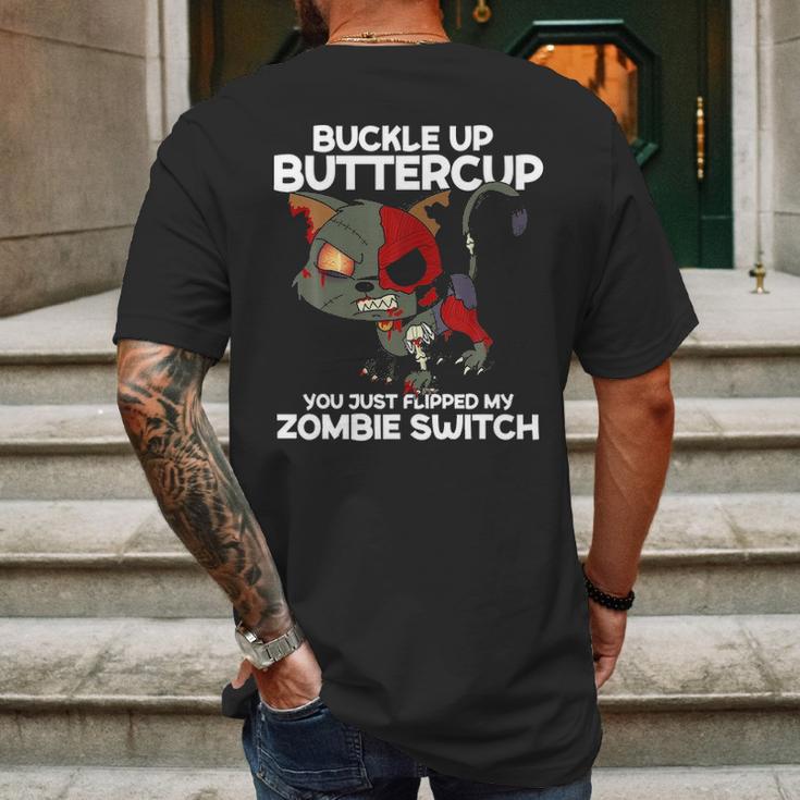 Buckle Up Buttercup You Just Flipped My Zombie Swi Mens Back Print T-shirt Gifts for Men