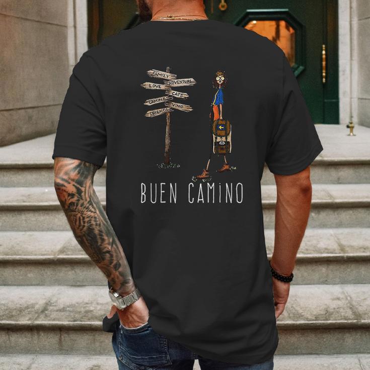 Buen Camino De Santiago Pilgrim Hiking Way Of St James Mens Back Print T-shirt Gifts for Men