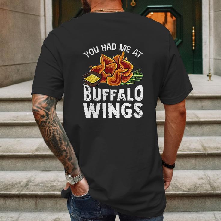 Buffalo Wings Game Day Snack Mens Back Print T-shirt Gifts for Men