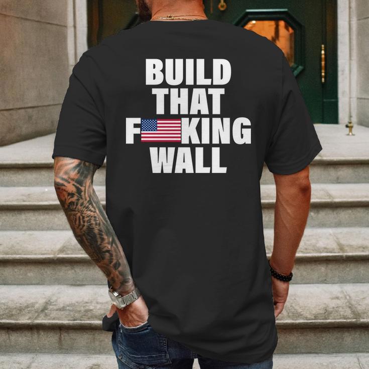 Build That Fcking Wall Mens Back Print T-shirt Gifts for Men