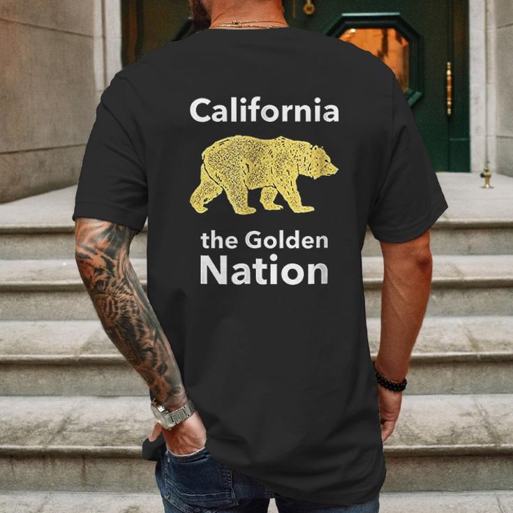 California Golden Nation Mens Back Print T-shirt Gifts for Men