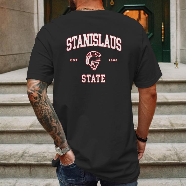 California State University Stanislaus Warriors Ncaa Mens Back Print T-shirt Gifts for Men