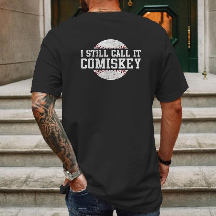 I Still Call It Comiskey Retro Funny Baseball Mens Back Print T-shirt Gifts for Men