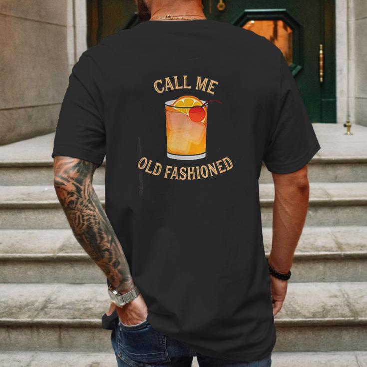 Call Me Old Fashioned Bartender Classic Cocktail Mixologist Mens Back Print T-shirt Gifts for Men