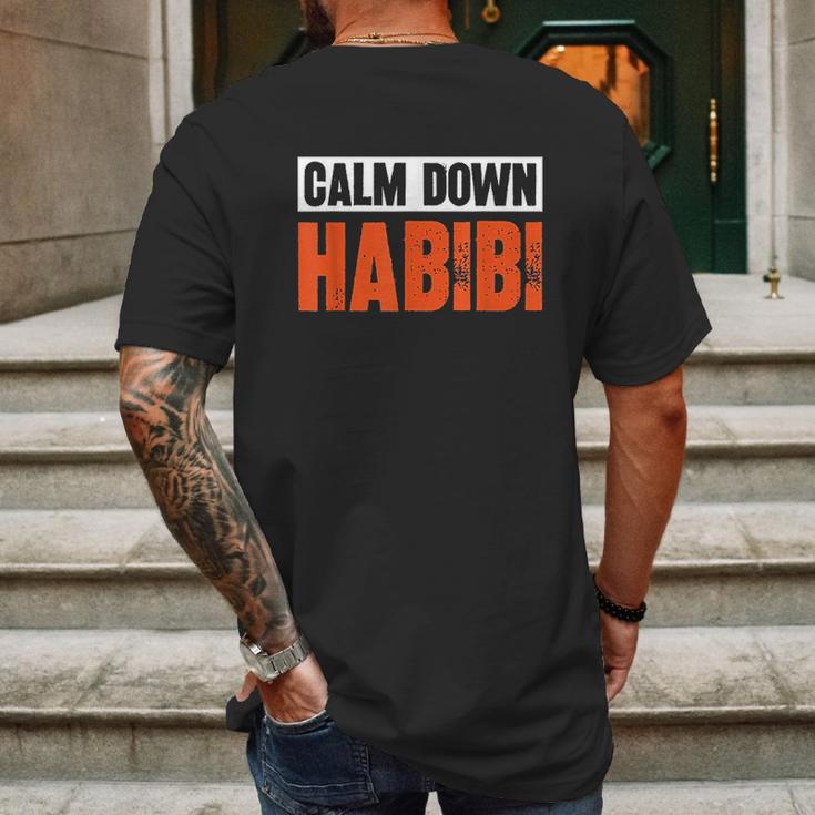 Calm Down Habibi Mens Back Print T-shirt Gifts for Men