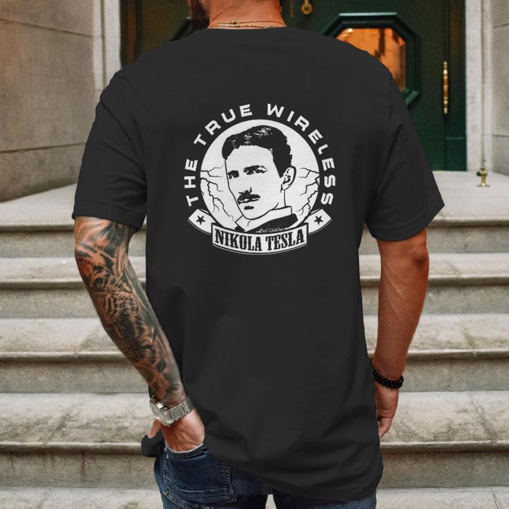 Calvin Mira Nikola Tesla The True Wireless Mens Back Print T-shirt Gifts for Men